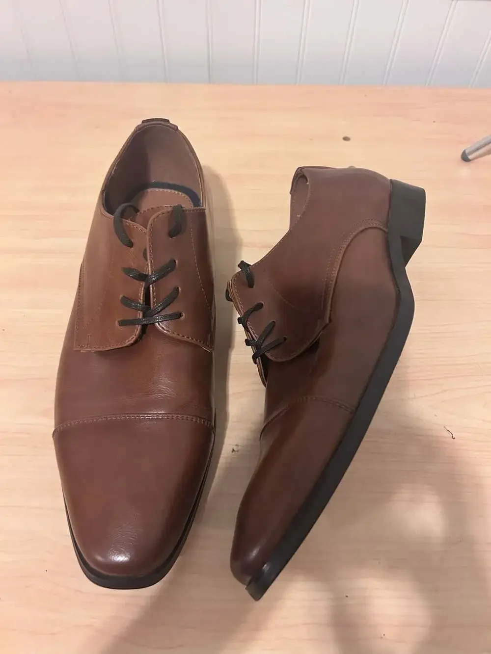 Call It Spring Cognac Cap Toe Derby Dress Shoes